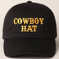 Cowboy Hat Text Embroidered Baseball Cap