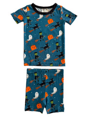 Bamboo Short Sleeve 2-Piece Set, Broomstick Friends Midnight