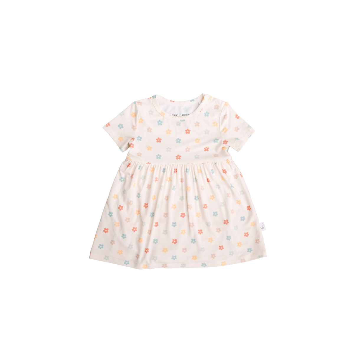 Bamboo Short Sleeve Twirl Bodysuit Dress - Sunlit Daisy