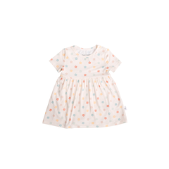 Bamboo Short Sleeve Twirl Bodysuit Dress - Sunlit Daisy