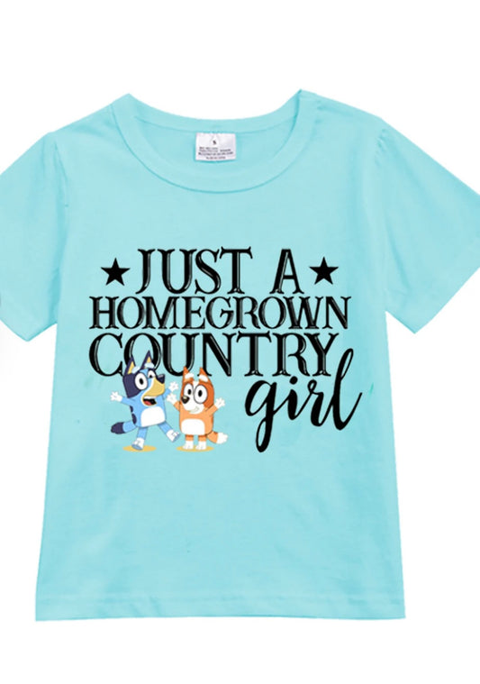 Cartoon Printed Blue T-Shirt