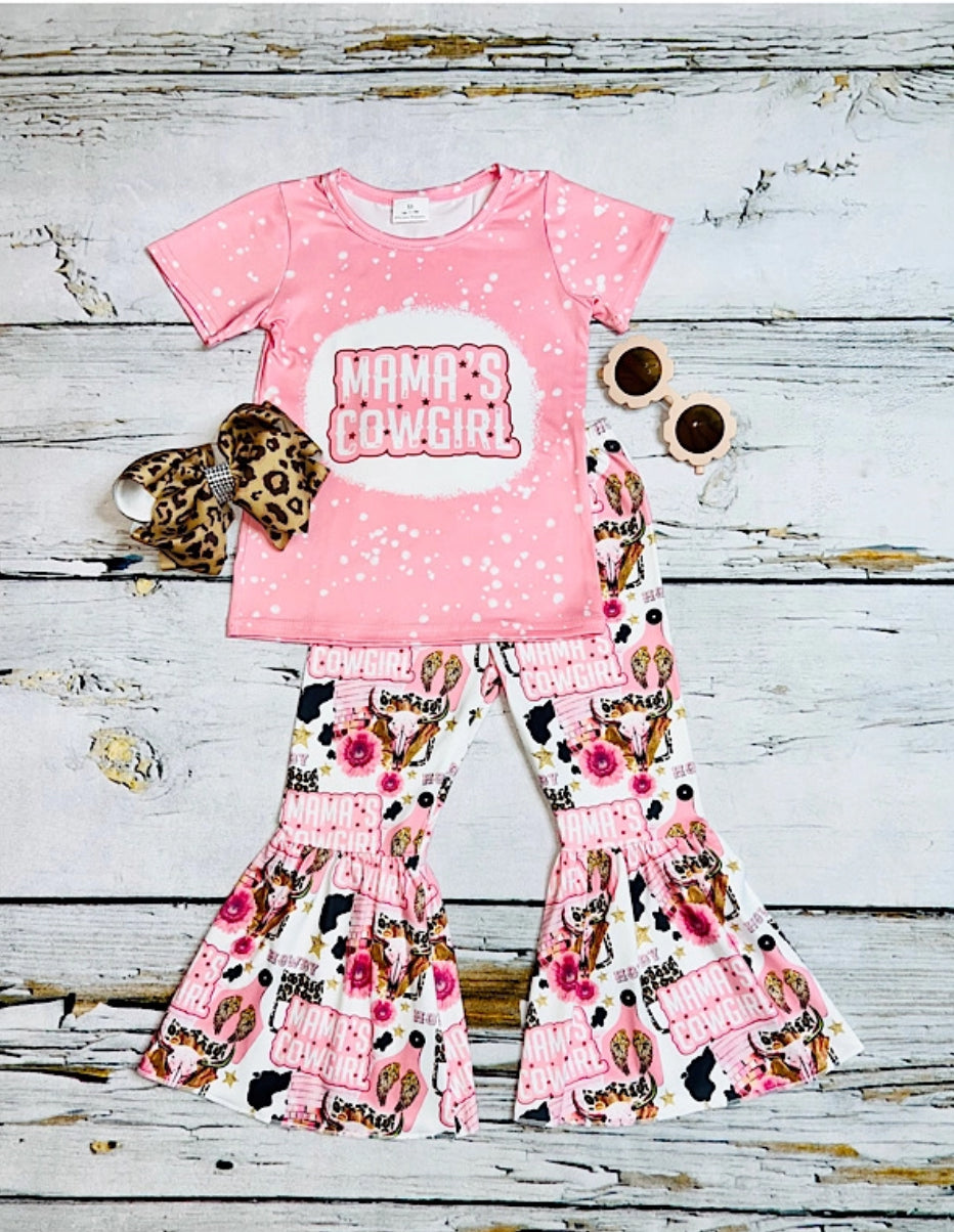 Mama’s Cowgirl -Girl 2PC Bell S/S Set