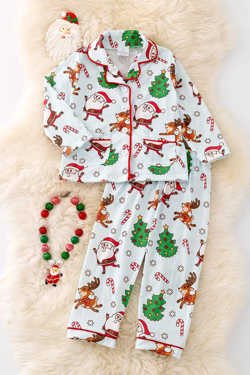 Santa Printed Unisex Pajamas Set.