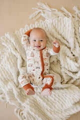 Forest Woodland Bamboo Zippy Romper Baby Pajamas Fall PJs