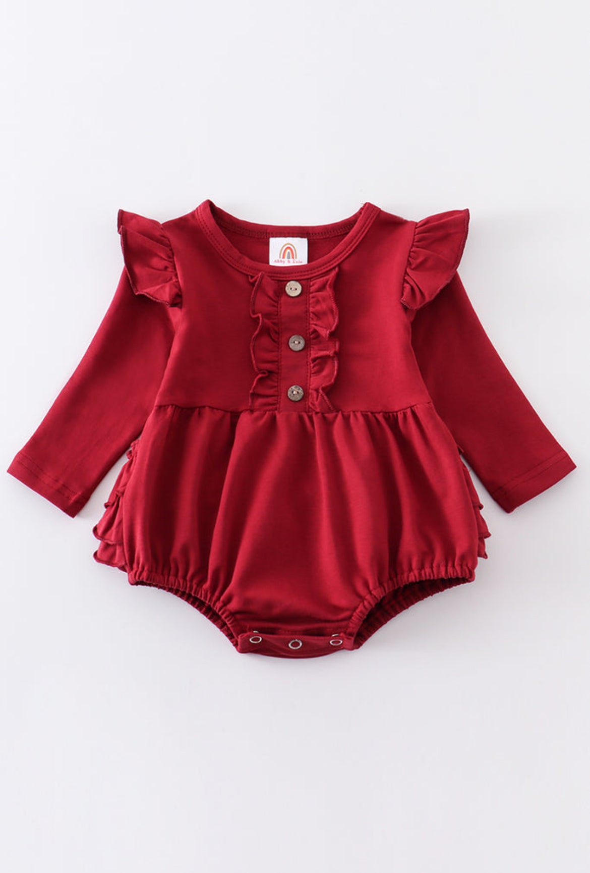 Crimson Ruffle Bubble L/S Girl