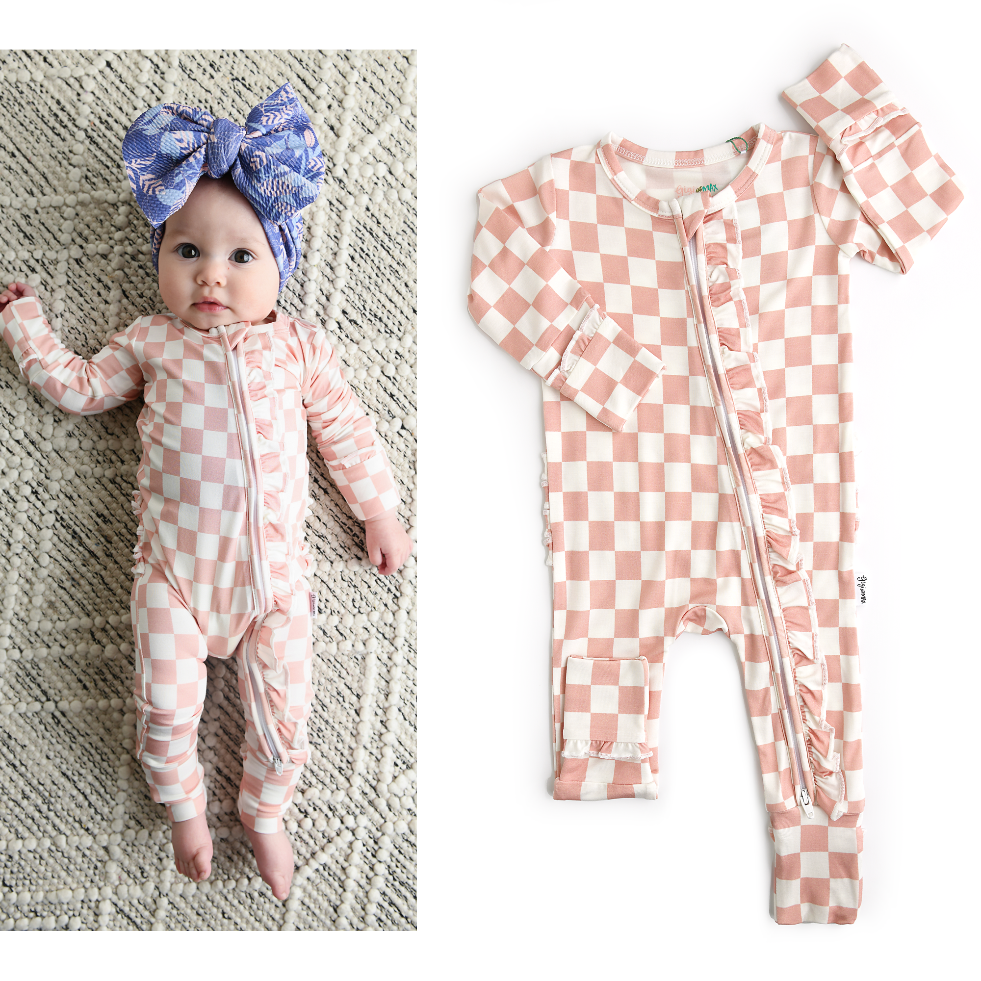 Saylor RUFFLE ZIP Bamboo Baby Pajama Sleepies Little