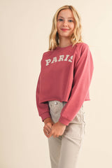 TWEEN KIDS GIRLS CROPPED RAGLAN SWEATSHIRT (7-14)