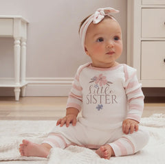 Baby Girl’s “Little Sister” Bamboo Romper