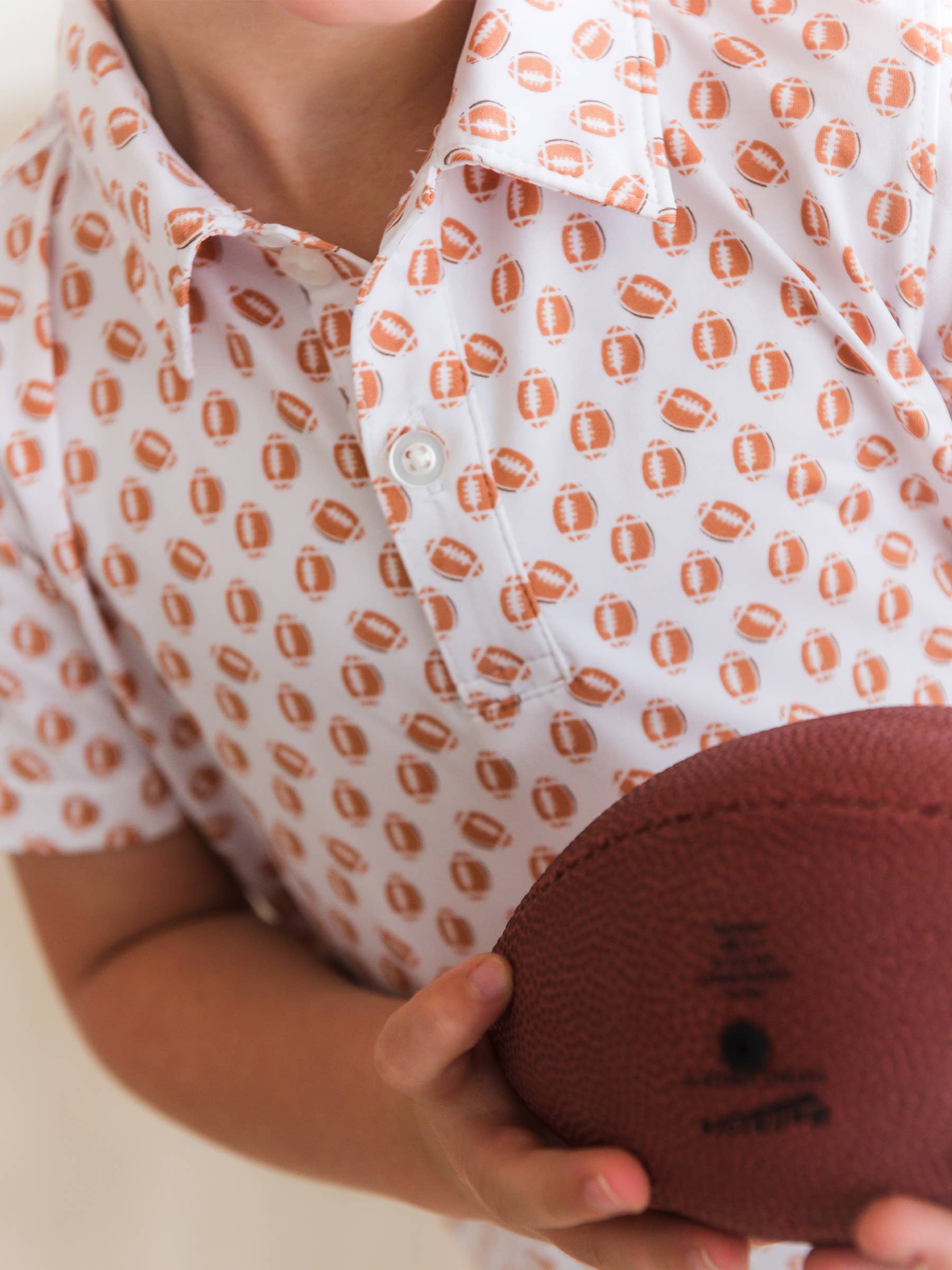 Boys Football Frenzy Knit Short Sleeve Performance Polo