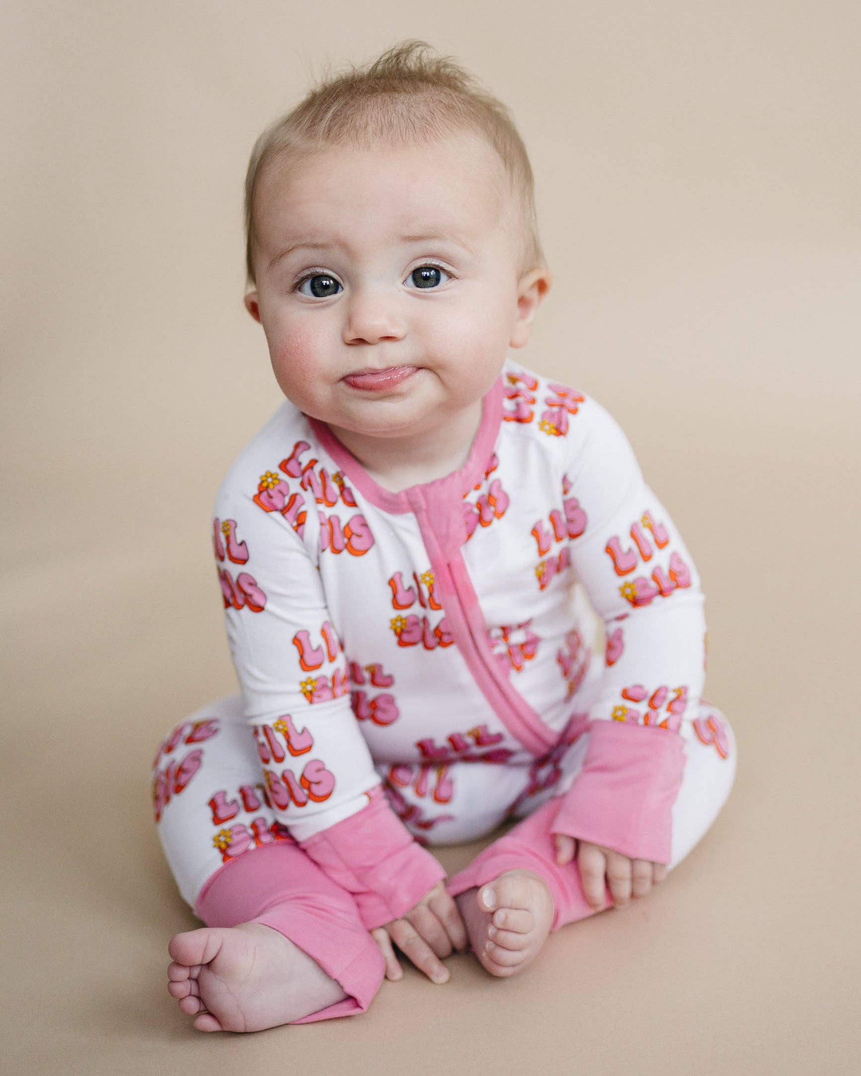 Bamboo Baby Girl Zip Romper | Lil Sis