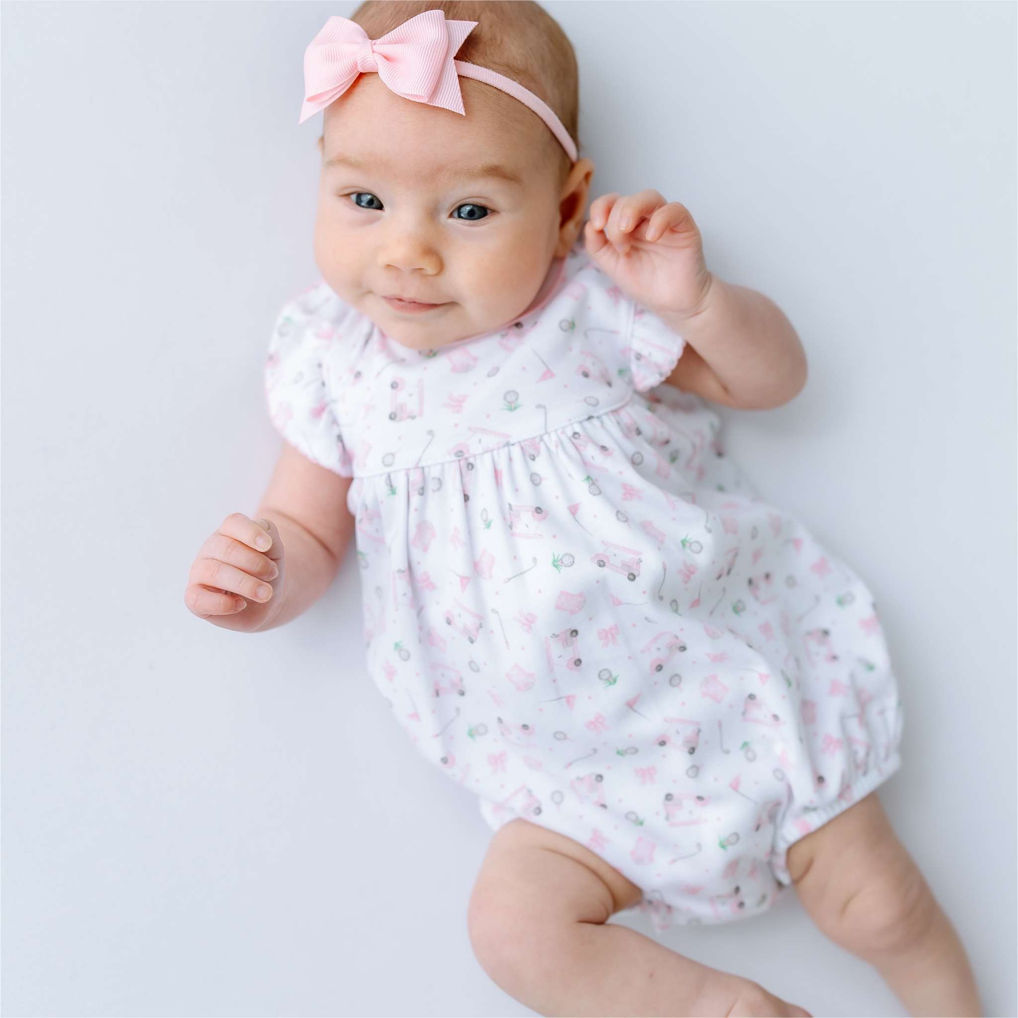 Little Golfer Print Bubble - Pink