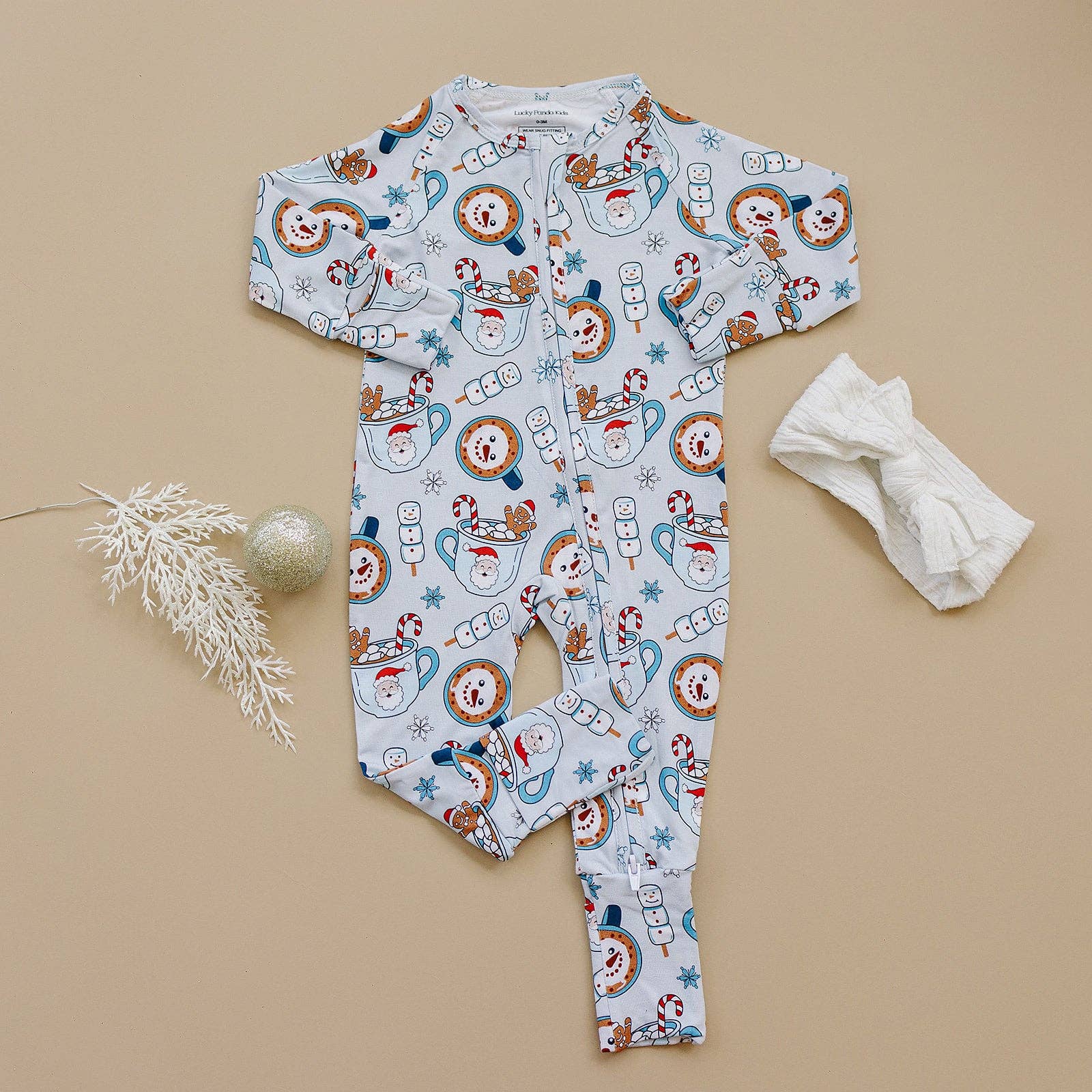 Christmas & Holidays Bamboo Zip Romper | Merry Munchkins