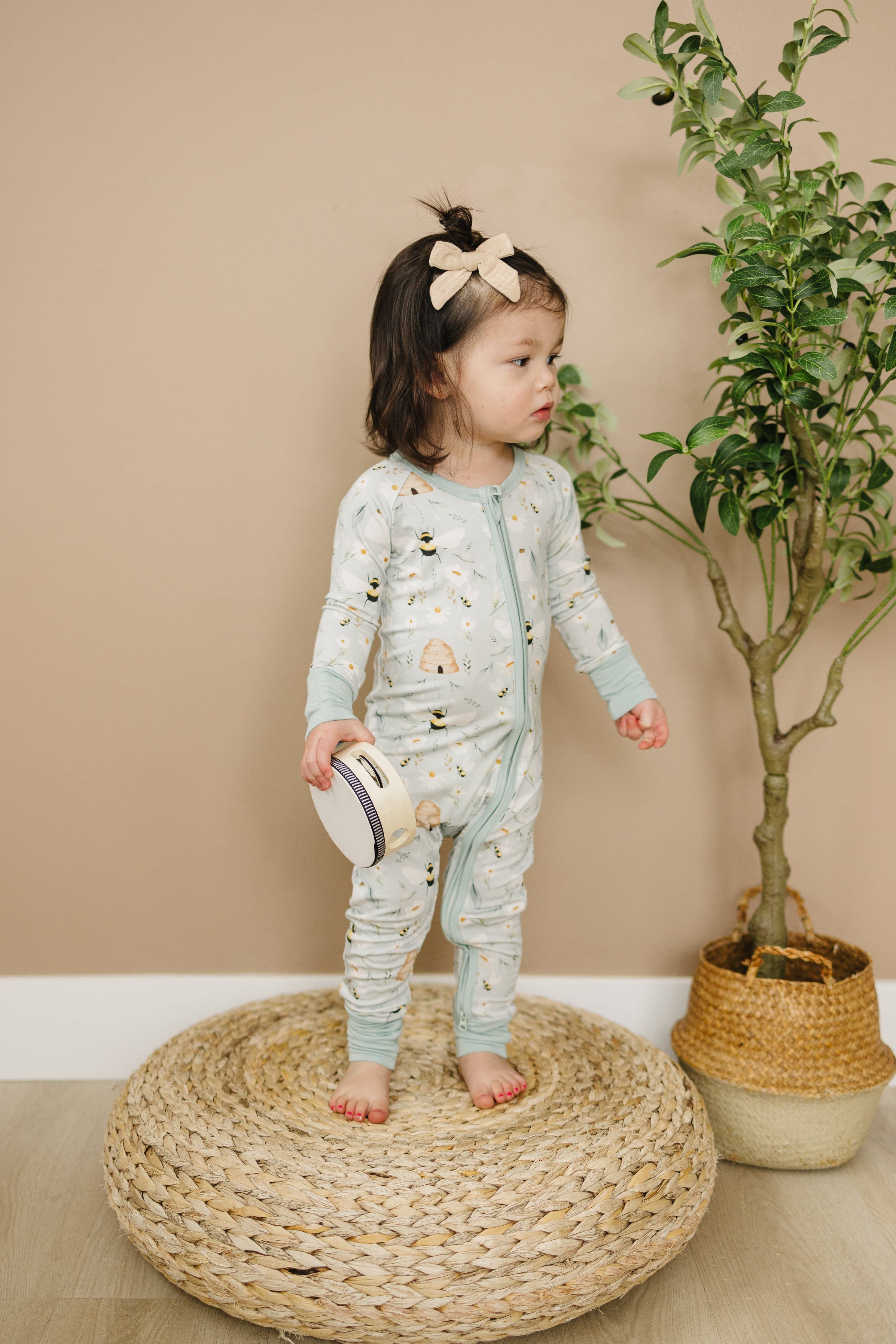 Sweet As Can Bee Bamboo Zippy Romper Baby Pajamas Spring PJs