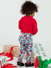 Baby Girls Red Knit Long Sleeve Ruffle Bodysuit