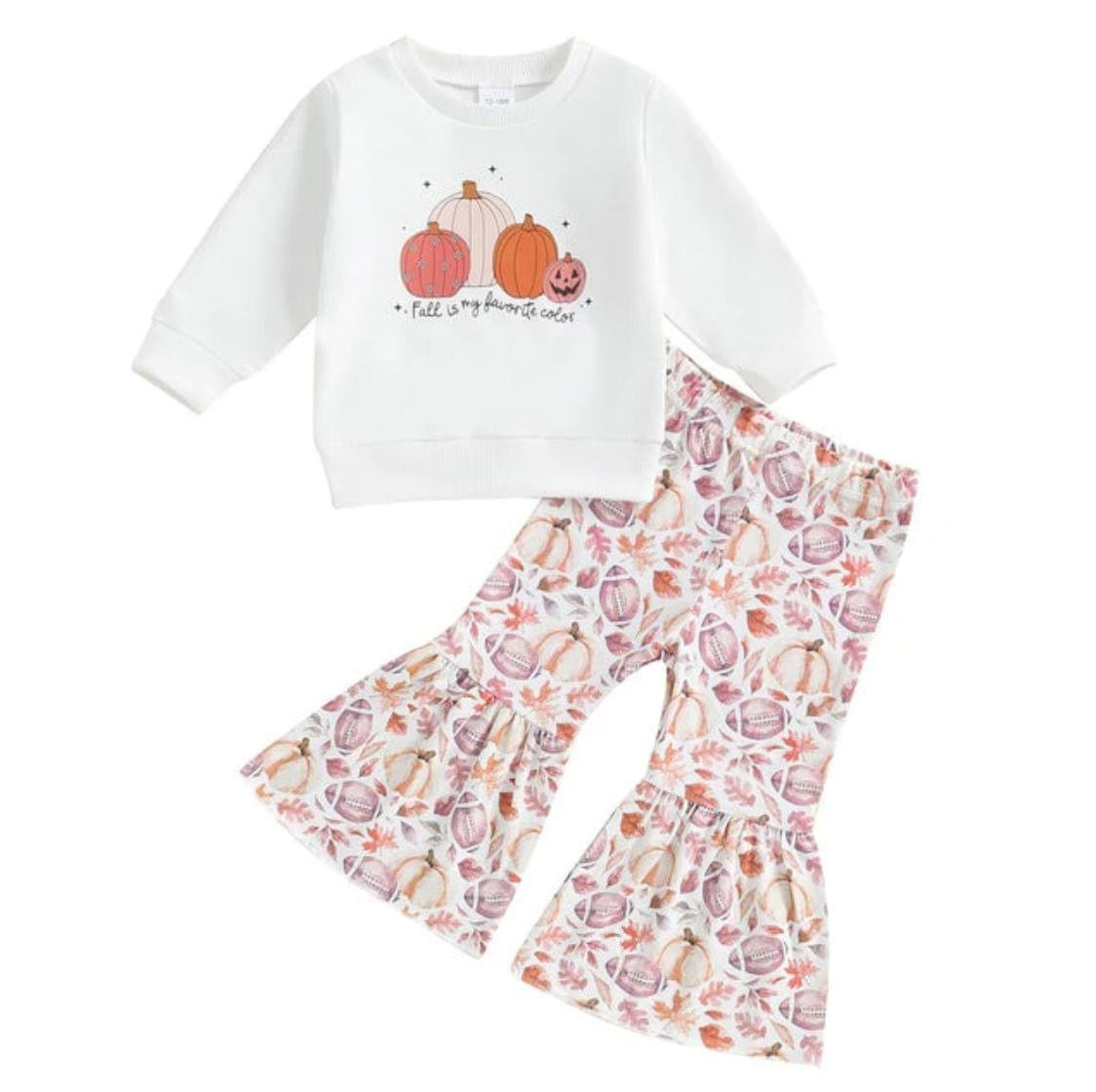 Girl Fall Football Embroidery 2PC Bell Set