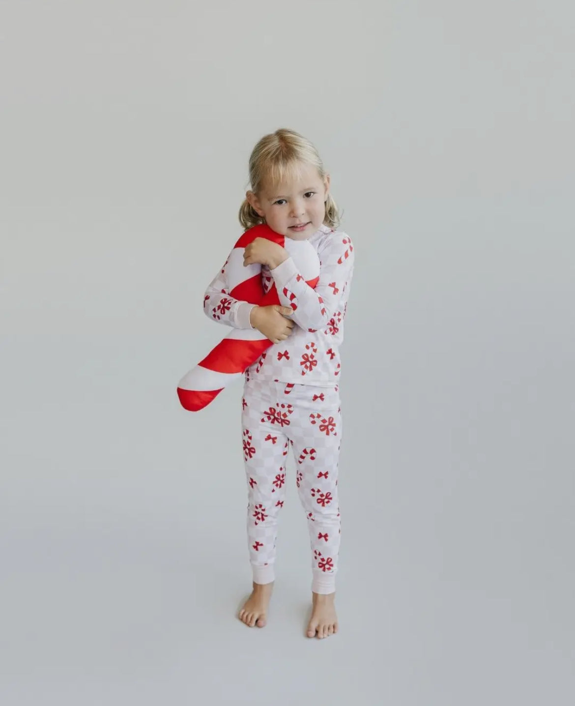 Christmas Bamboo Kids 2PC Set-Bows & Candy Cane