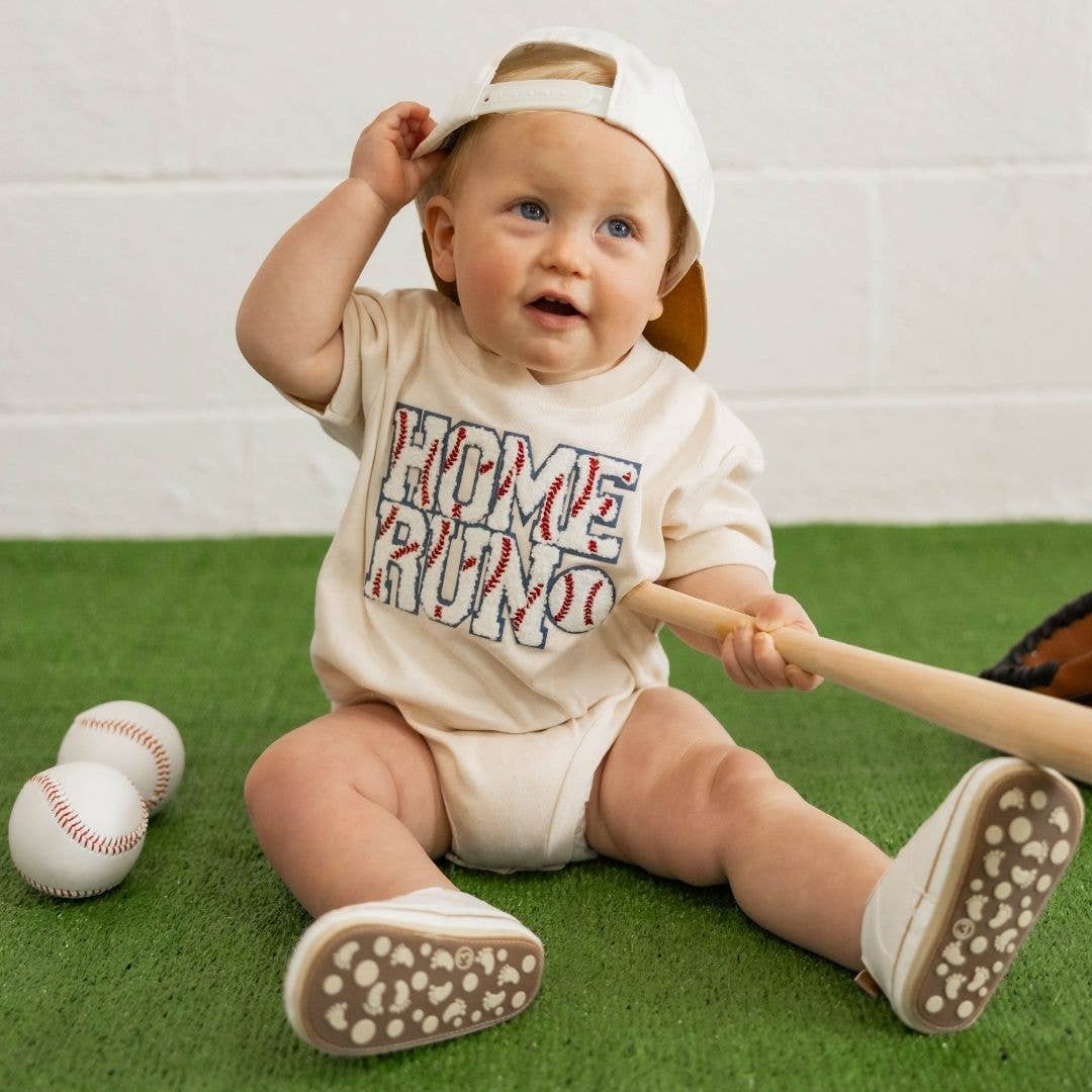 Home Run Patch Short Sleeve Romper - Baby - Spring Sports