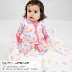 Le Macaron Baby Bamboo Pajamas , 2 Way Zipper