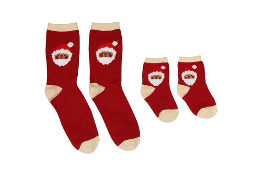 Parent & Baby Christmas Santa Holiday Sock Set