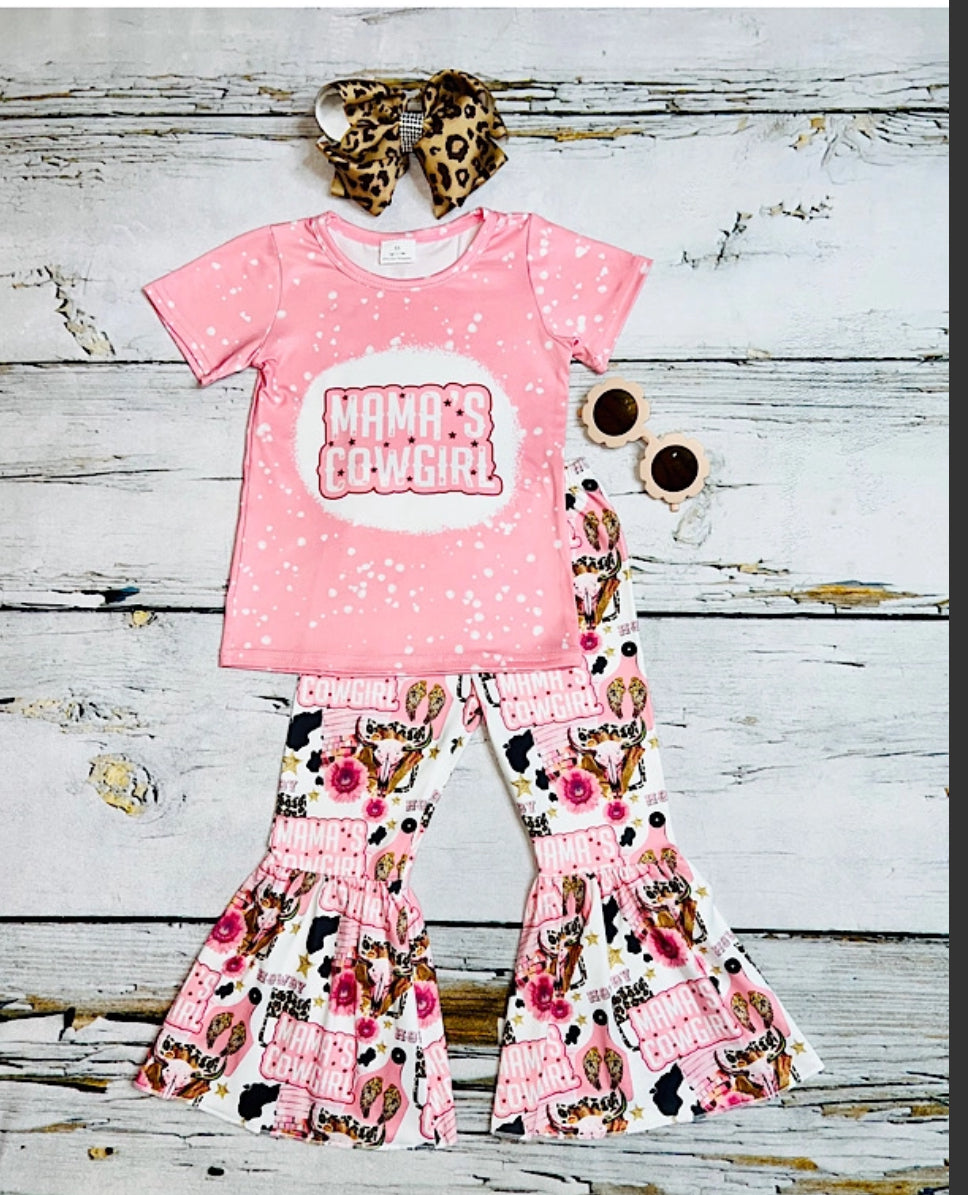 Mama’s Cowgirl -Girl 2PC Bell S/S Set