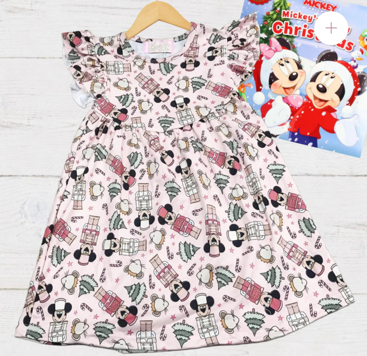 Christmas Pink Nutcracker Character Print Dress