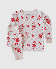 Christmas Bamboo Kids 2PC Set-Bows & Candy Cane