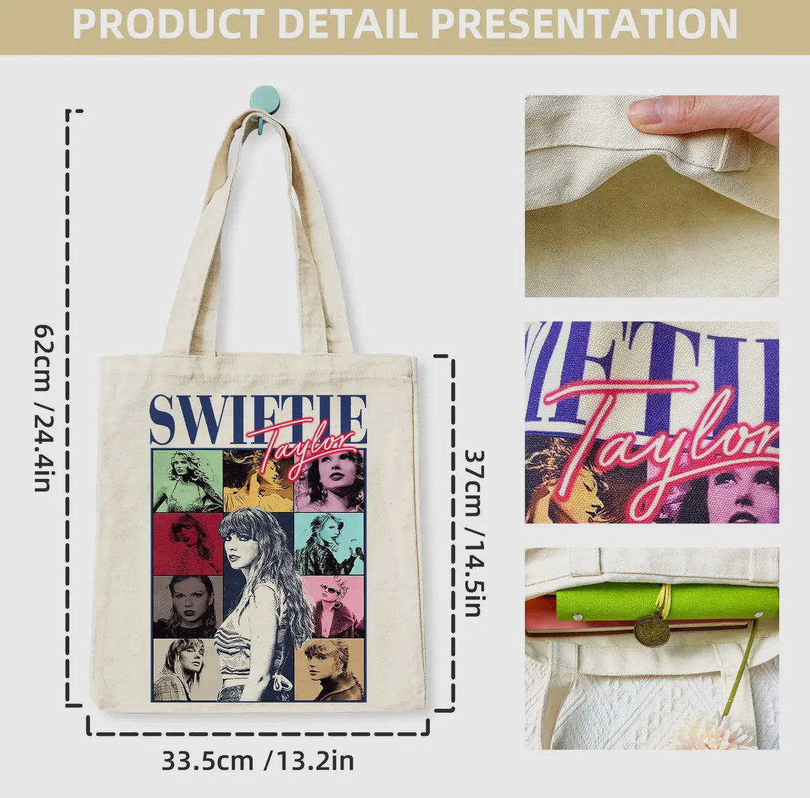 TS “Swiftie”Canvas Bag Shoulder Bag Large