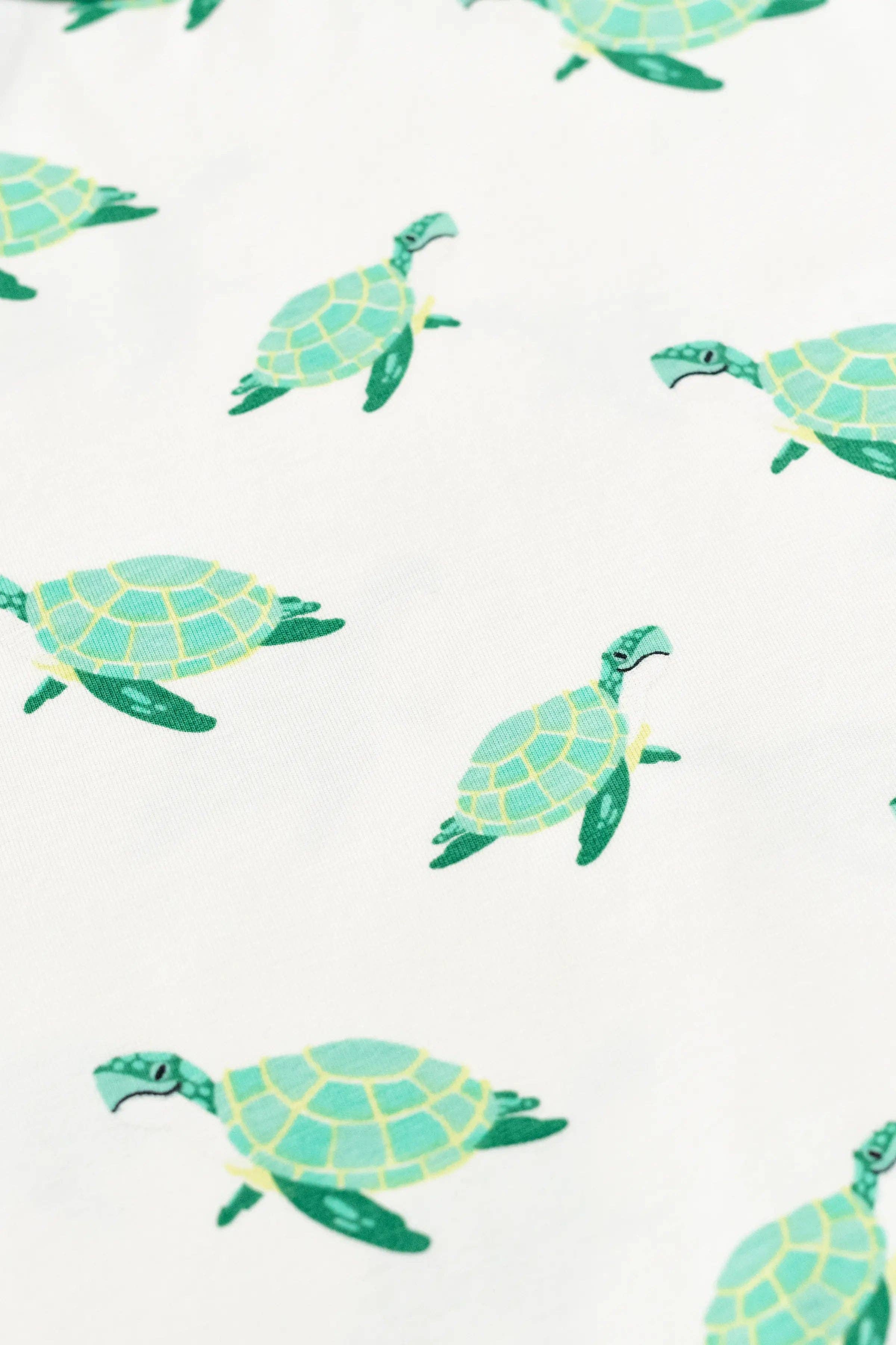 100% Organic Cotton Toddler + Kid Camp Shirt_Sea Turtles