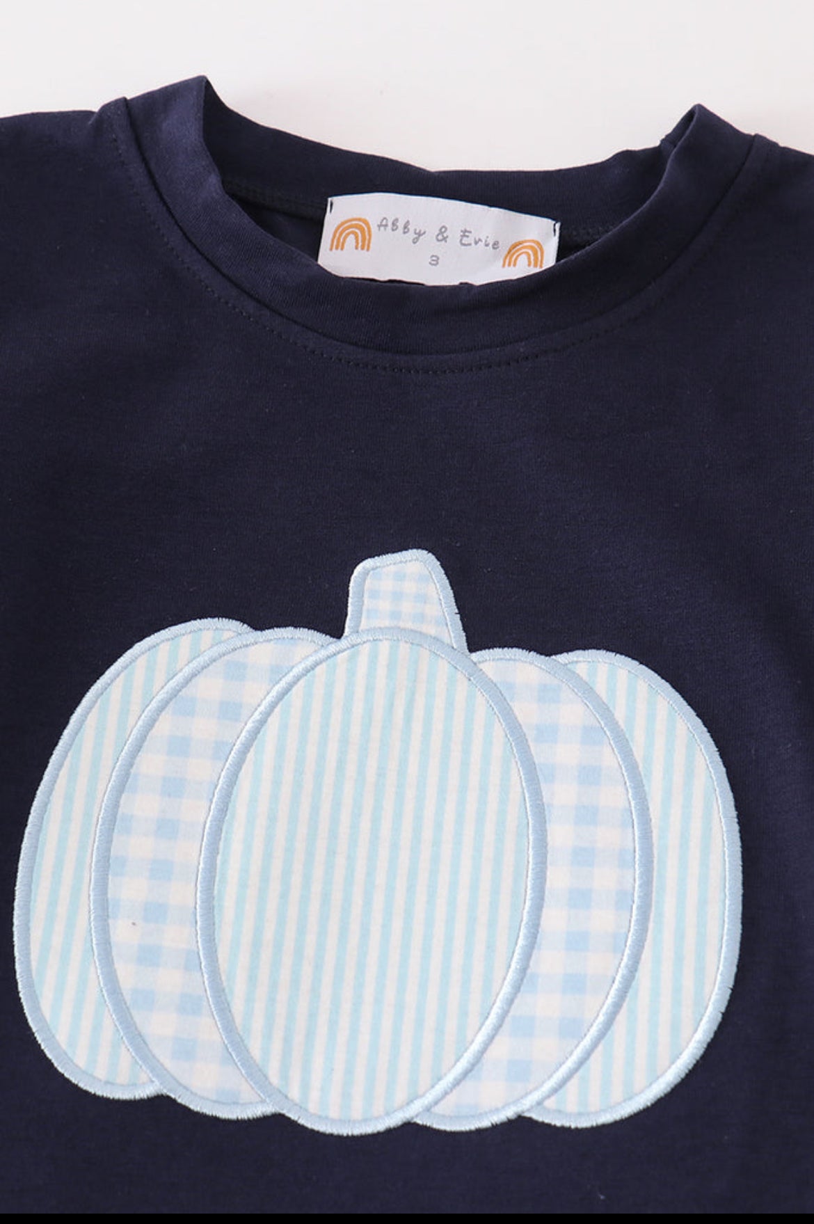 Navy Pumpkin Applique Boy Set