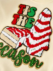 Girls Christmas Bell Bottom Outfit – “’Tis the Season” Top & Red Pants