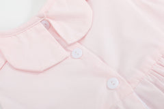 Pink Petal Collared Smocked Bubble Romper