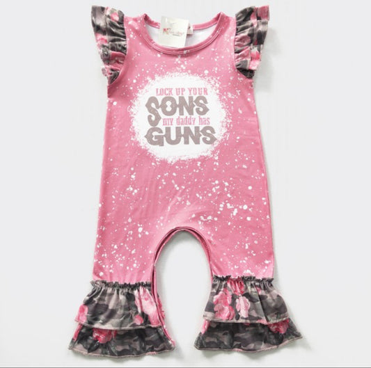 Rose Cameo Baby Romper -Girl