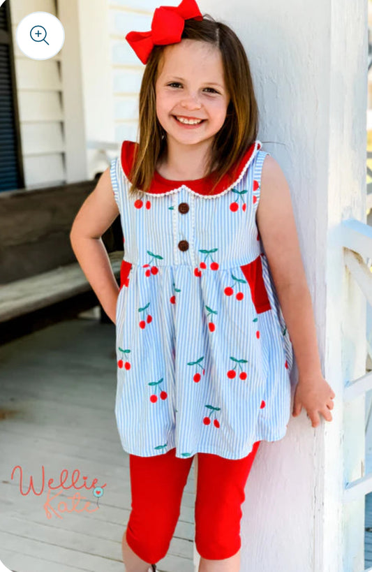 Cherry Capri Girl 2PC Set