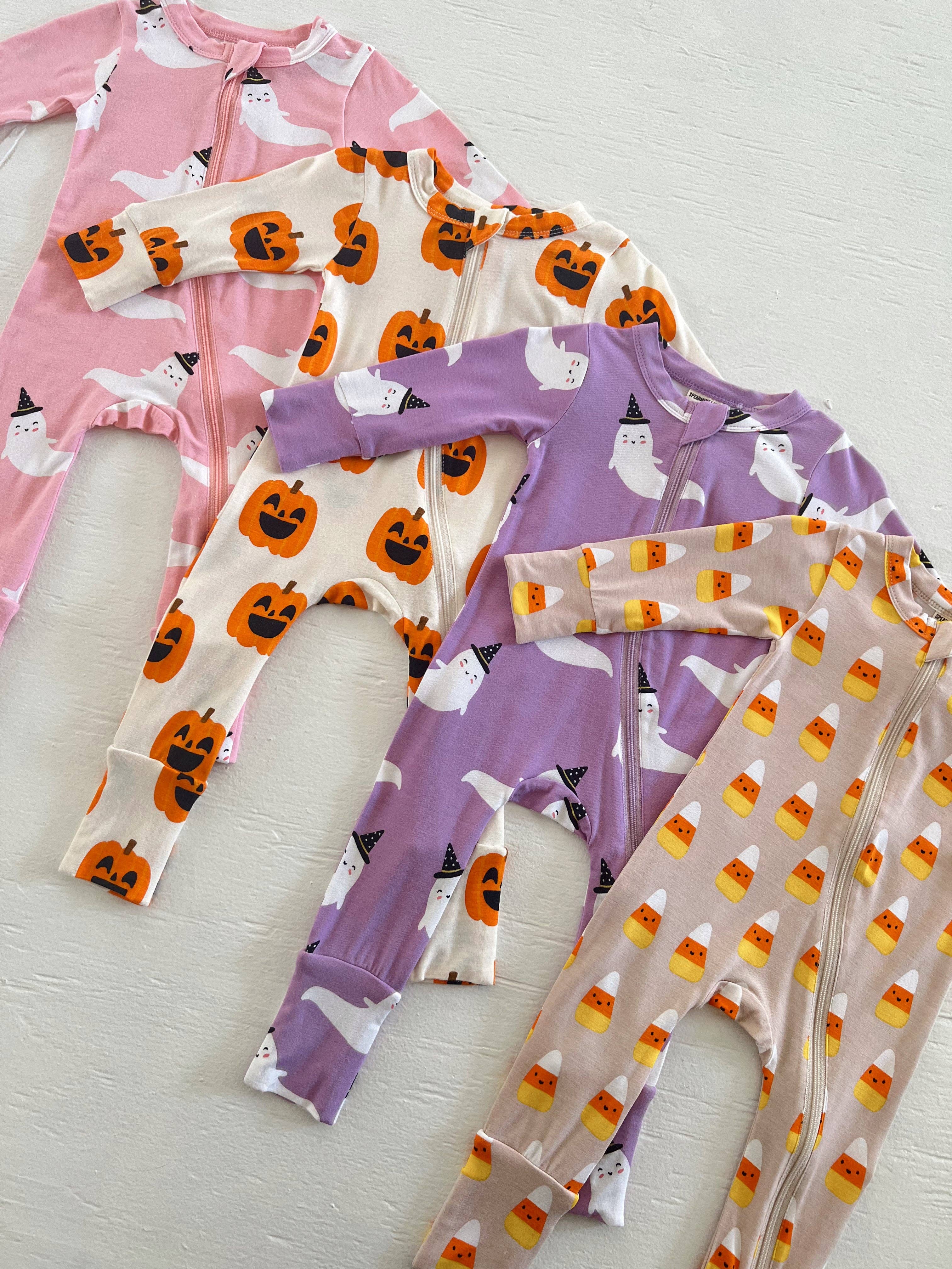 Bamboo 2-Way Convertible Zip Romper, Pink Ghost
