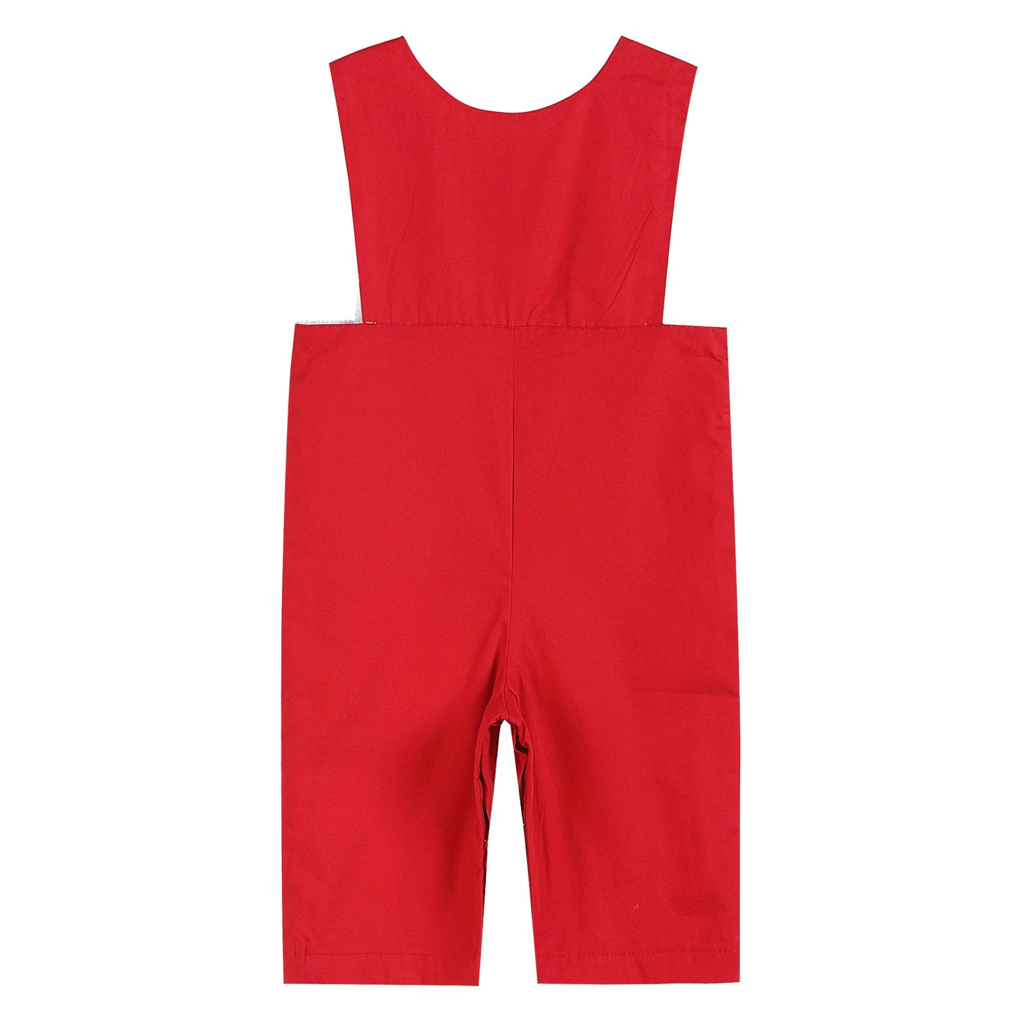 Red & White Santa Smocked Overalls