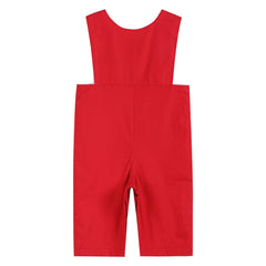 Red & White Santa Smocked Overalls