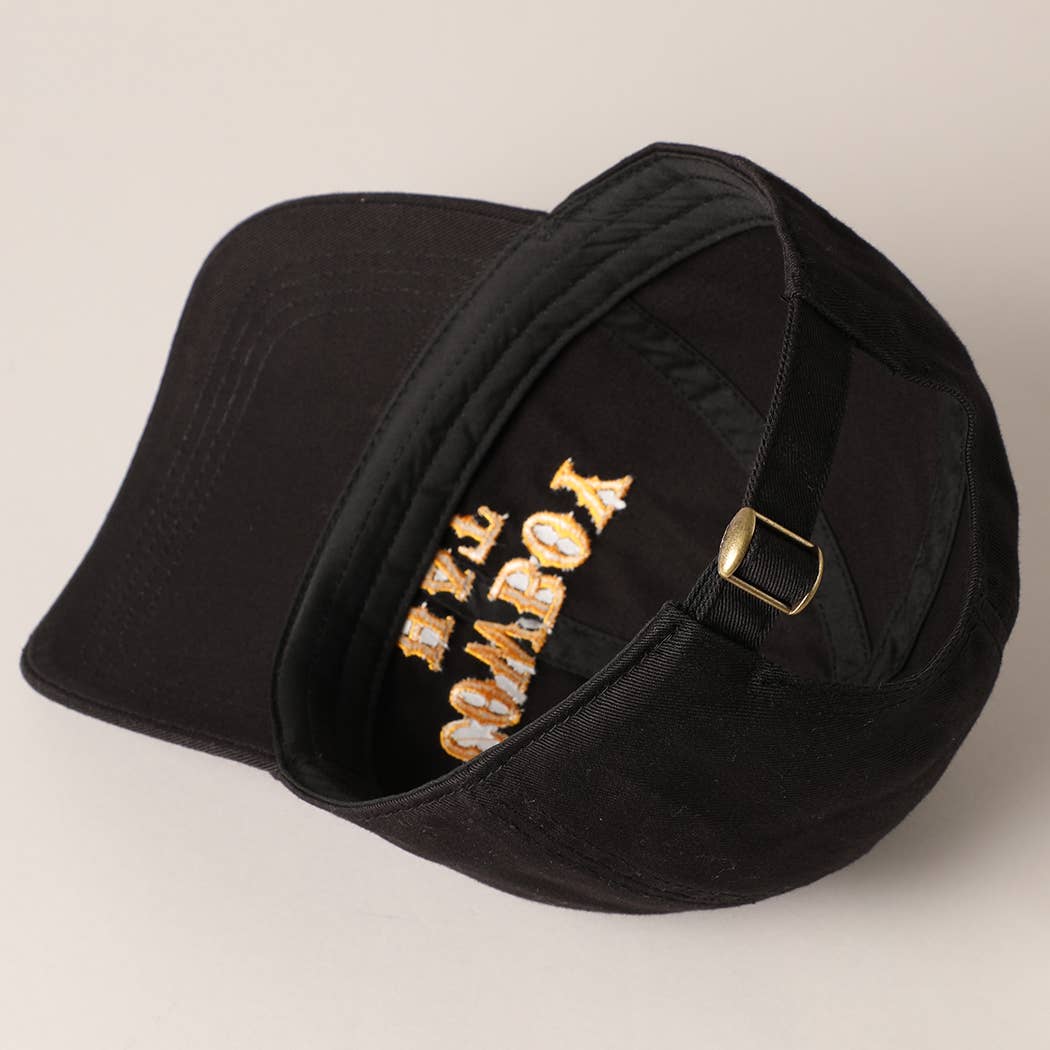 Cowboy Hat Text Embroidered Baseball Cap