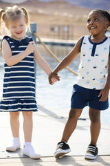 Baby - Kid Henley Tank + Pocket Short Set_Anchor Down 100% Organic Cotton