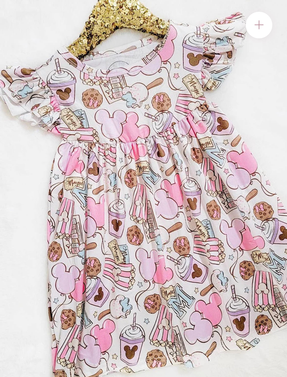 Girl Fun Character Print Dress -Pastel Sweet Treats
