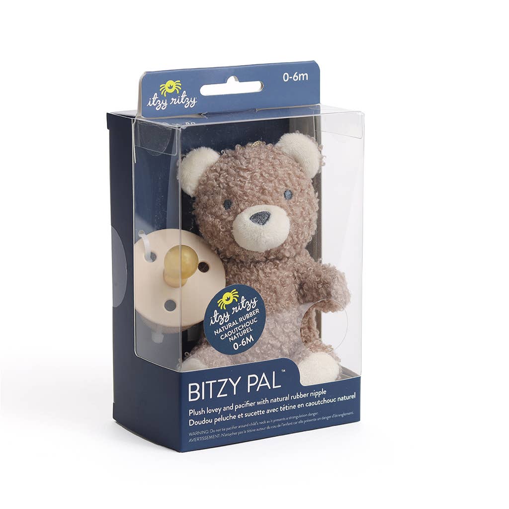 Bitzy Pal Natural Rubber Pacifier & Stuffed Animal
