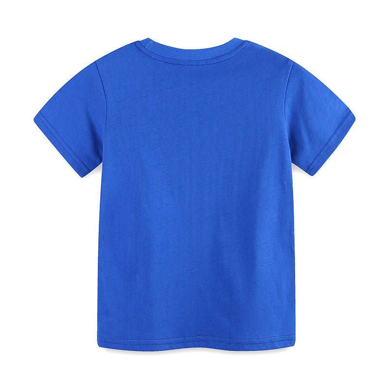 Toddler/Kid Boy's Blue Digger Truck Print Design T-Shirt