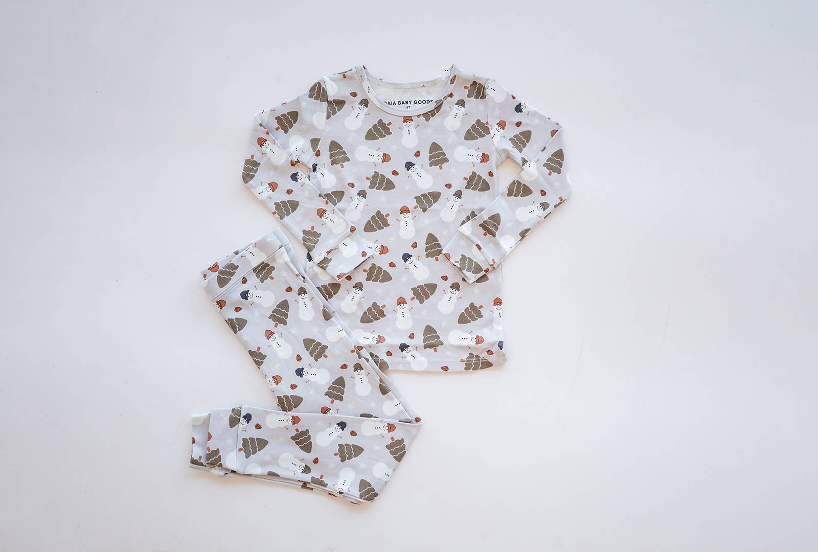 Organic Cotton Baby Toddler Winter Holiday Snowman Pajamas