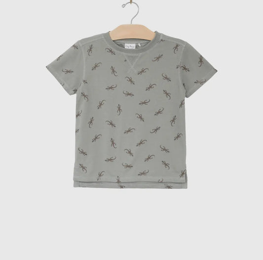 Boy Whistle Patch Tee Salamander Print