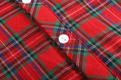 Red and Green Tartan Boy Dress Shirt: Red / 5Y