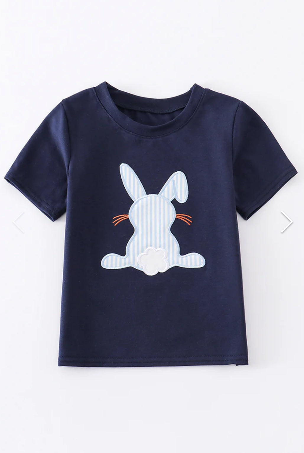 Navy Rabbit Appliqué Boy Top