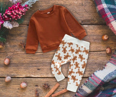 2pc Gingerbread Christmas Outfit
