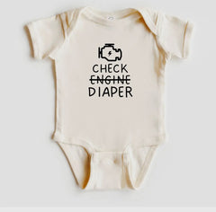 Check Engine Diaper Baby Baby Onesie