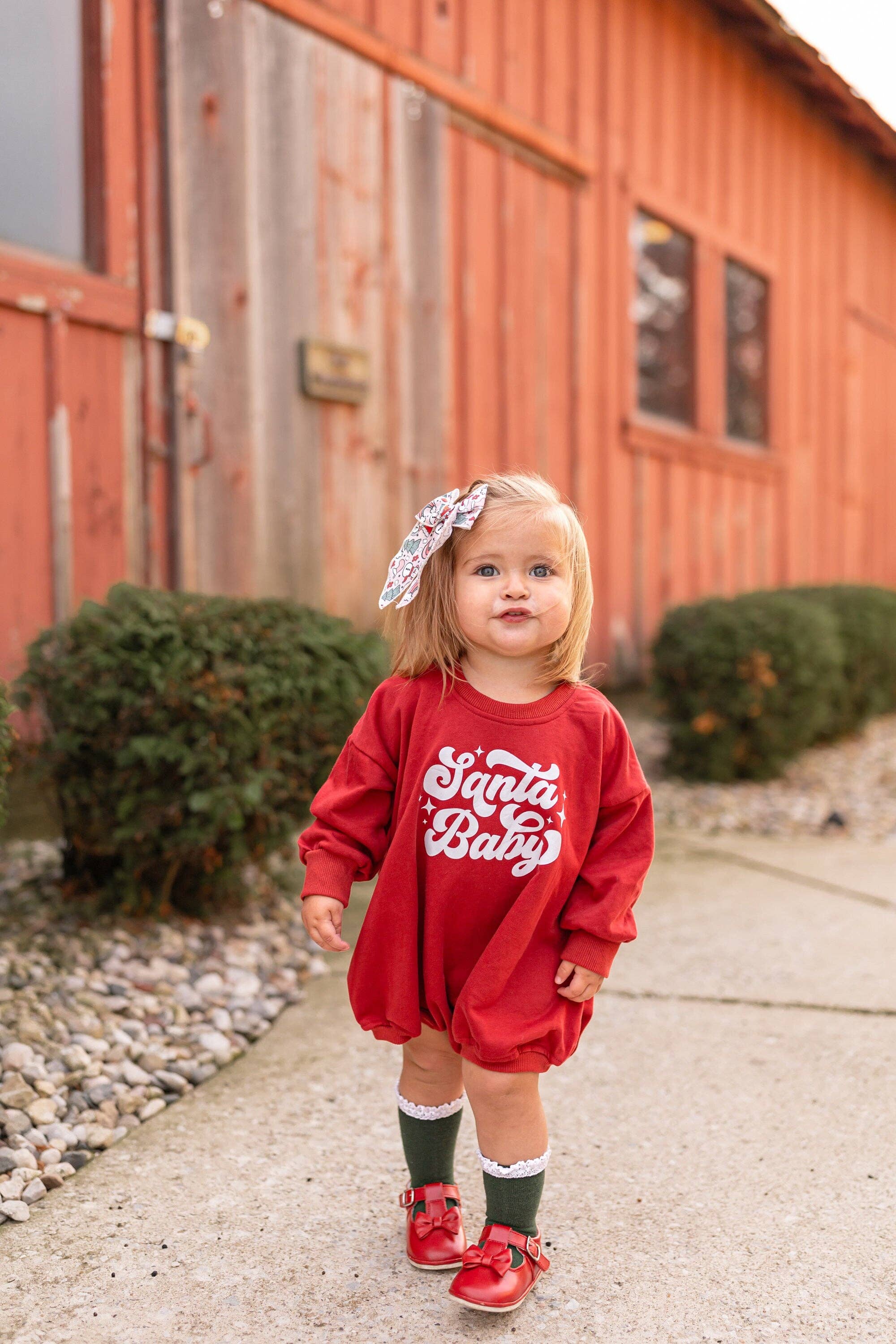 Santa Baby Christmas Sweatshirt Romper Baby Toddler Clothes