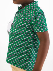 Boys Soccer Mania Knit Short Sleeve Performance Polo