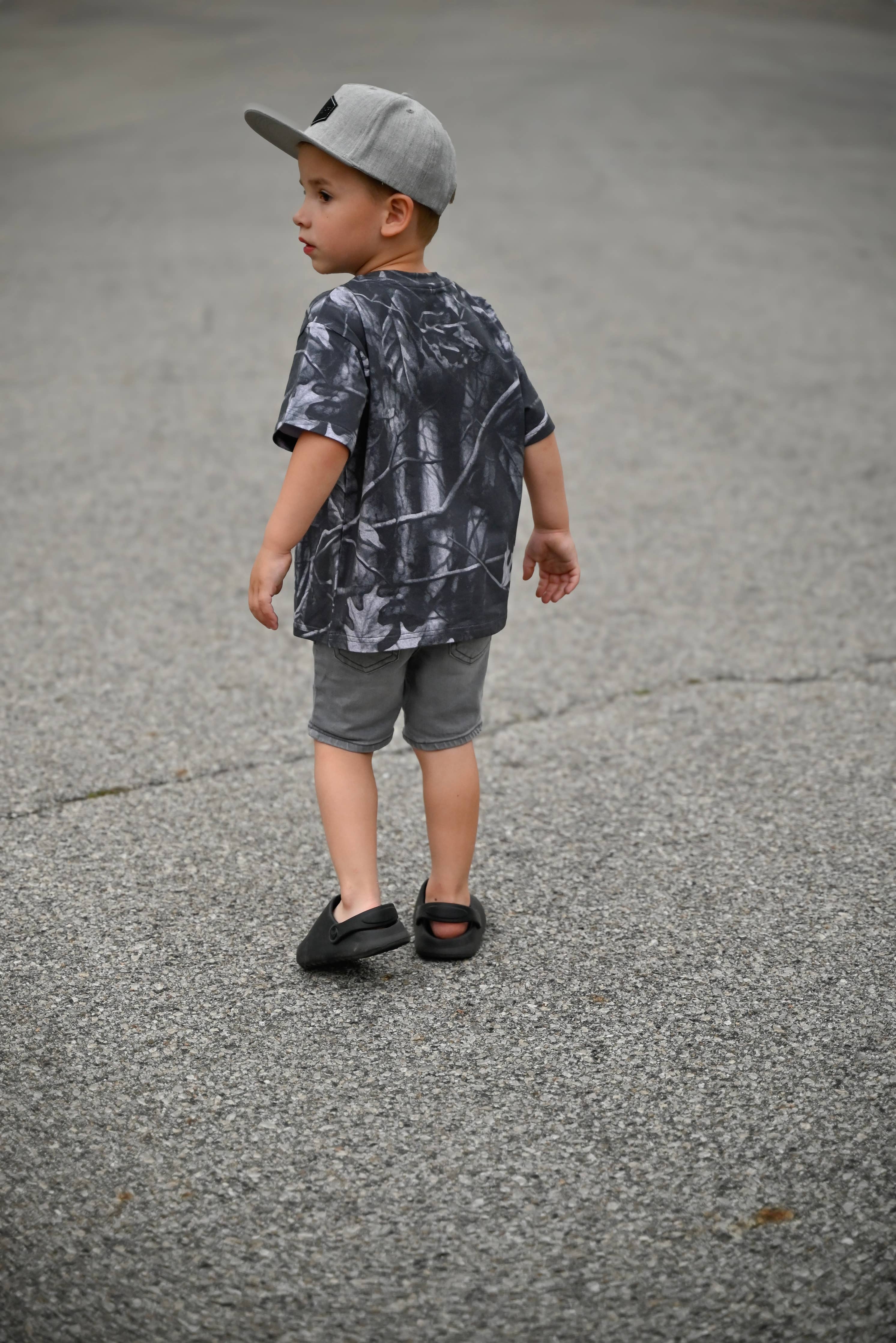 Toddler Camo Tee in Charcoal